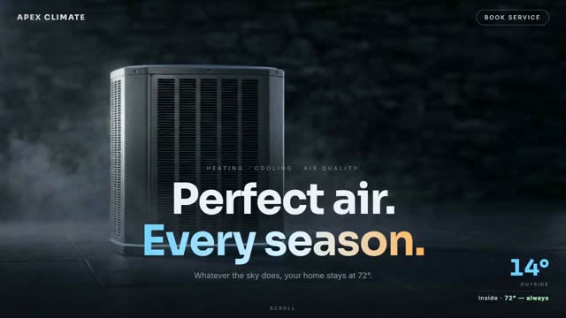 HVAC cinematic website sample — poster frame