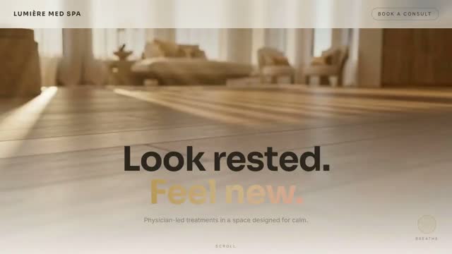 Med spa cinematic website sample — poster frame
